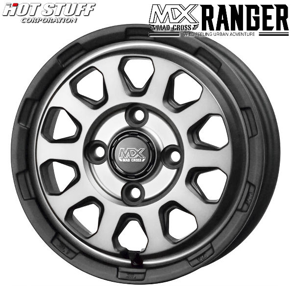 送料無料 軽トラック ハイゼット キャリー N-VAN エブリイバン 等 マッドクロス レンジャー マットシルバー 145/80R12LT 80/78N ダンロップ 荷重対応