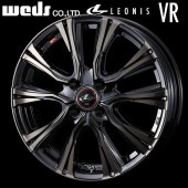 送料無料 ヤリス アクア ルーミー等に レオニスVR パールブラック ミラーカット/チタントップ 15インチ 5.5J +43 4穴 PCD100 新品 アルミホイール4本セット