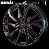 送料無料 N-BOX タント スペーシア など 軽自動車用 レオニスTE ブラック/SCマシニング[レッド] 15inch 4.5J +45 4H PCD100 新品 アルミホイール4本セット