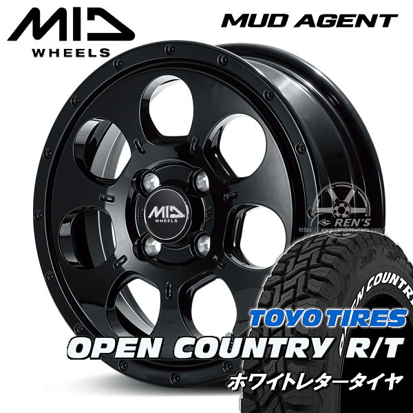 送料無料 スペーシアギア エブリィ ekクロス MUD AGENT セミグロスブラック 155/65R14 TOYO オープンカントリー R/T ホワイトレター