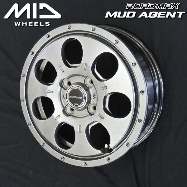 送料無料 タント ムーブ スペーシア N-BOXなどに ■MUD AGENT ■メタリックグレー ■165/55R15 ■ヨコハマタイヤ