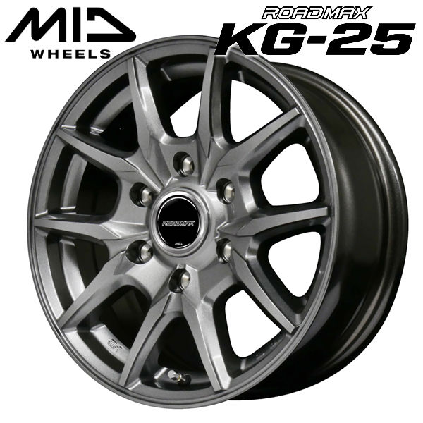 送料無料 200系ハイエース ロードマックスKG25 メタリックグレー 15インチ 6.0J +33 6穴 PCD139.7 新品　４本セット 荷重対応