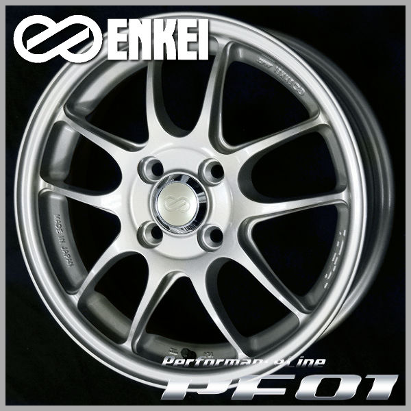 送料無料 アトレー エブリイ N-VAN などに ENKEI エンケイ パフォーマンスライン PF01 スパークルシルバー 165/50R15 ヨコハマタイヤ
