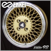 送料無料 N-VAN アトレー クリッパー など 軽自動車用！  ■ＥＮＫＥＩ エンケイ ９２メッシュ ■Gold with Machined Lip ■165/50R15 ■ヨコハマタイヤ