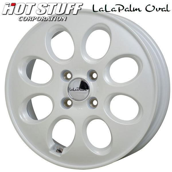 4本 送料無料 ララパーム OVAL パールホワイト 14インチ 4.5J +45 4穴 PCD100 キャスト エブリイ N-VAN 軽自動車 新品 アルミホイール4本