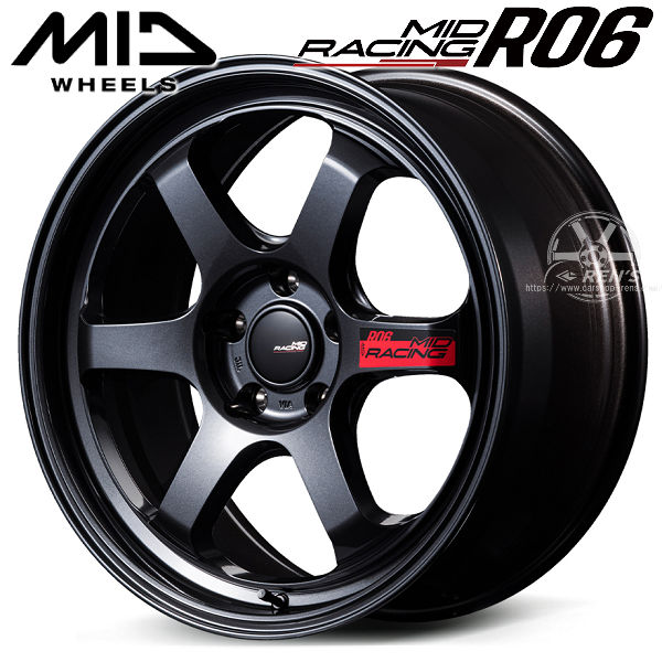 送料無料 レヴォーグ MAZDA3 マツダ3 RP8ステップワゴン 等 MID RACING R06 MID レーシング R06 クリスタルブラック 18インチ 7.5J +50 5穴 PCD114.3 アルミホイール4本セット