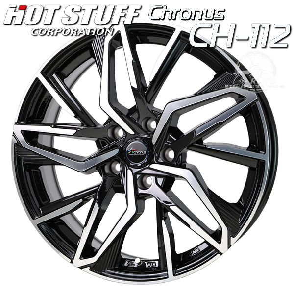 送料無料 １０系 シエンタ クロノス CH-112 メタリックブラックポリッシュ 205/45R17 タイヤ ホイール4本セット