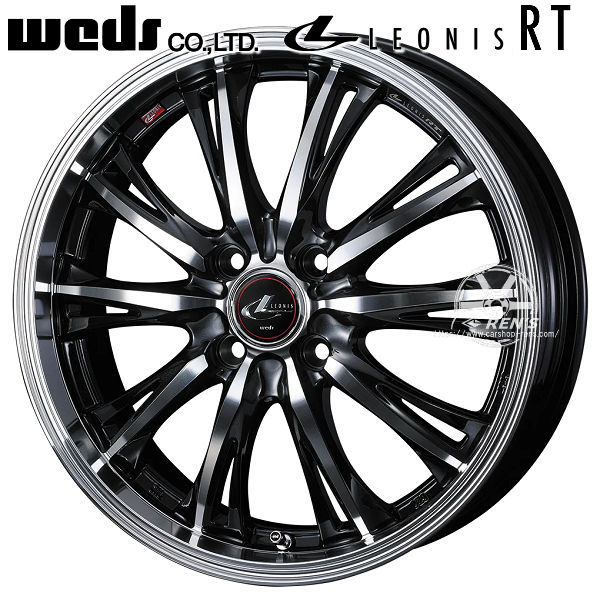 送料無料 ウェイク N-BOX タント ムーブ スペーシア ミラ レオニスRT PBMC（パールブラック/ミラーカット） 155/65R14 ブリヂストン