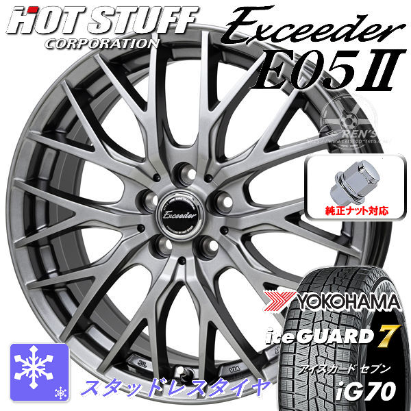 送料無料 40系 アルファード ヴェルファイア トヨタ純正アルミホイールナット使用タイプ ヨコハマ アイスガード7 IG70 225/60R18 100Q スタッドレスタイヤホイールＳＥＴ