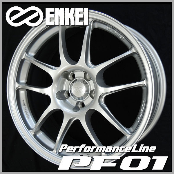 送料無料 GRヤリス ENKEI エンケイ PF01 スパークルシルバー 8.5J +35 5H-114.3 225/40R18 ファルケン タイヤ 国産軽量ホイール4本セット