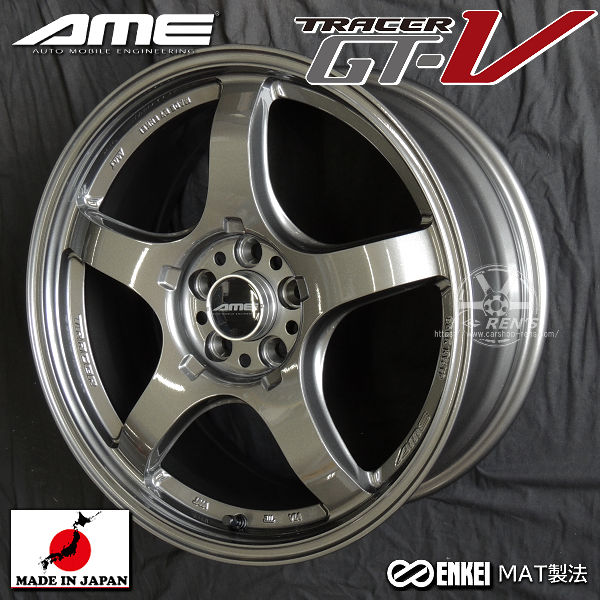 送料無料 GRヤリス ENKEI 製 国産 AME トレーサーGT-V ガンブラック 8.5J +38 225/40R18 ファルケン タイヤ 4本セット