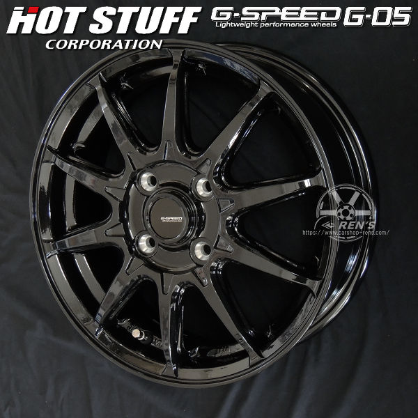 送料無料 タント スペーシア N-BOX エブリィ ルークス ムーヴ ワゴンR デイズ など 軽自動車に G-SPEED G05 メタリックブラック 155/65R14 ヨコハマ ブルーアース