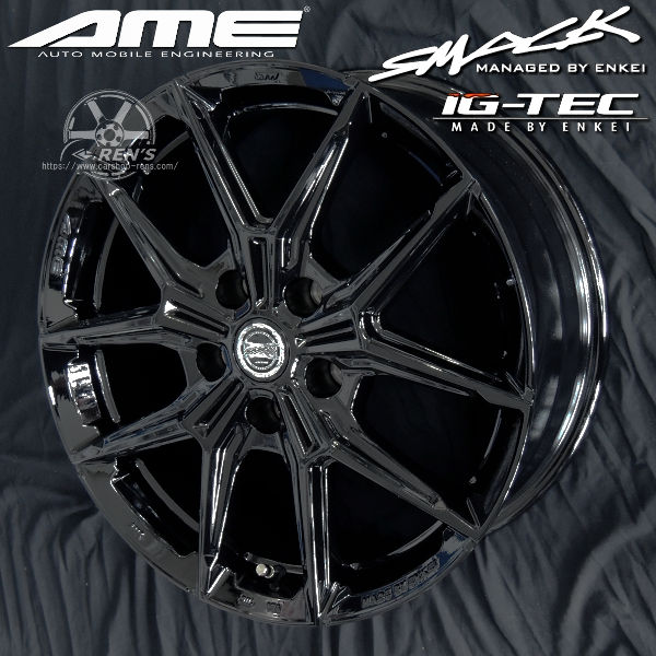 送料無料 90系 VOXY ノア などに スマック IG-TEC グロスブラック 205/55R17 タイヤ アルミホイール4本セット