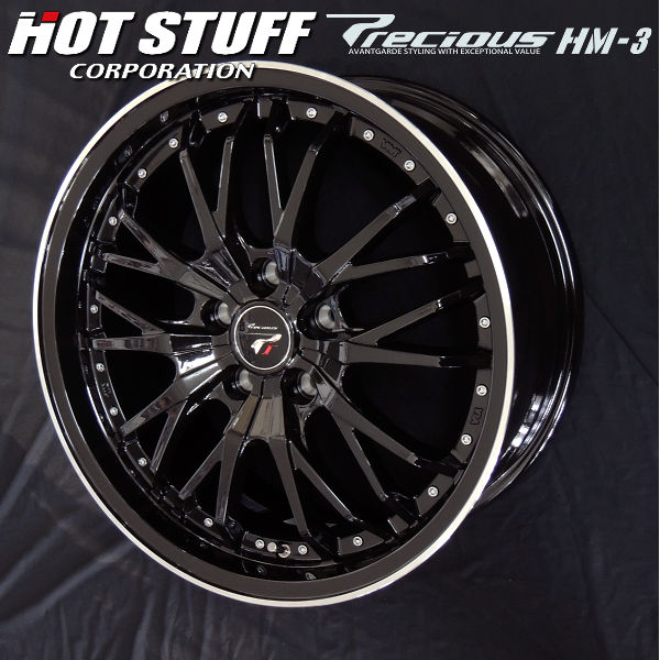 送料無料 ZR-V SG系フォレスター など プレシャス HM-3 メタリックブラックリムポリッシュ 225/55R18 タイヤ ホイール 4本セット