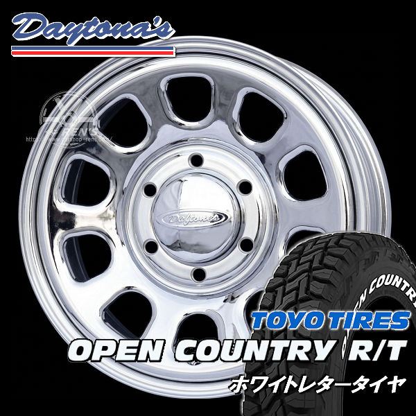 NV350 キャラバン・送料無料 デイトナ クローム 215/65R16 109/107S TOYOタイヤ オープンカントリーＲ／Ｔ ホワイトレター