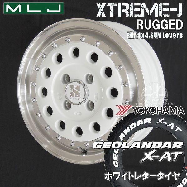 プロボックス など 送料無料 MLJ エクストリームJ RUGGED ホワイトポリッシュ 175/80R14 99/98N LT ヨコハマ ジオランダー X-AT ホワイトレター 荷重対応タイヤ