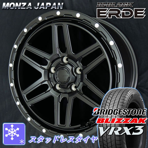 送料無料 デリカD5 RAV4 ハリアー 等 スタッドレスタイヤ ホイール4本セット 225/65R17 ブリヂストン ブリザック ＶＲＸ３ MONZA ハイブロック エルデ