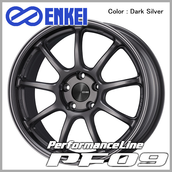 送料無料 GR86 86 BRZ カローラスポーツ に！ ENKEI エンケイ パフォーマンスライン PF09 ダークシルバー 225/40R18 タイヤ ホイール4本セット