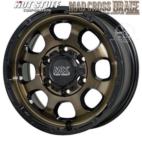 送料無料 200系ハイエース マッドクロス グレイス ブロンズクリア/リムブラック ブリヂストン GL-R 215/65R16 109/107R 荷重対応タイヤ アルミホイール4本SET