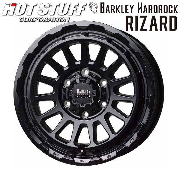 送料無料 200系ハイエース バークレイ ハードロック リザード セミグロスブラック ブリヂストン GL-R 215/65R16 109/107R 荷重対応タイヤ アルミホイール4本SET