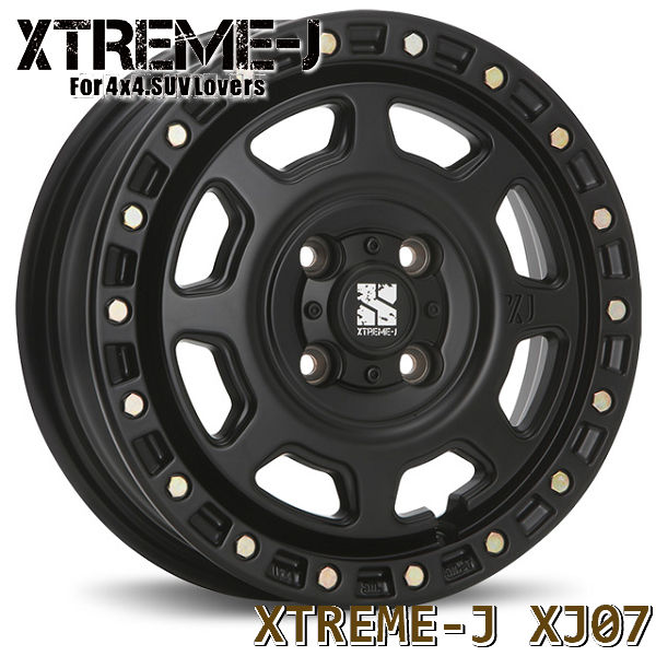 送料無料 ハイゼット キャリー N-VAN 軽トラック MLJ エクストリームJ XJ07 サテンブラック マッドスター M/T ホワイトレター 145/80R12