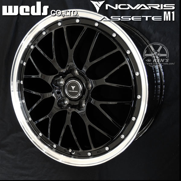 送料無料 ZR-V レヴォーグレイバック SK系 フォレスター クロストレック GT系 XV など WEDS NOVARIS ASSETE M1 ノヴァリス アセット M1 ブラックリムポリッシュ 225/55R18 ファルケン タイヤ セット