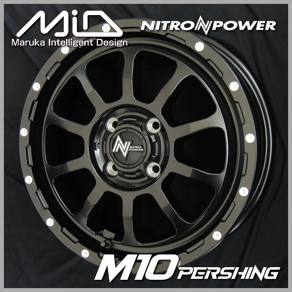 送料無料 タント アルト ウェイク ムーヴ スペーシアなど 155/65R14 ブリヂストン ナイトロパワー M10 PERSHING KC セミグロスブラック/マシニング