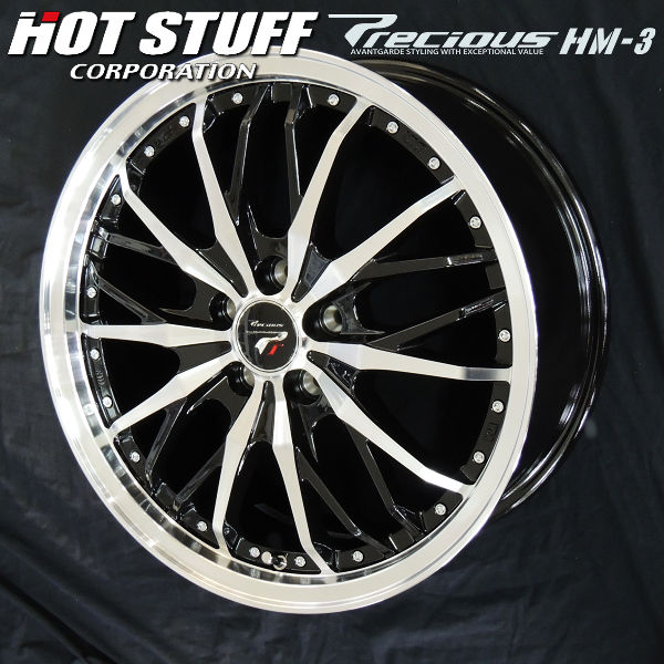 送料無料 ヴェセル など プレシャスHM-3 メタリックブラックポリッシュ 225/50R18 安心のピレリタイヤ ホイール 4本セット