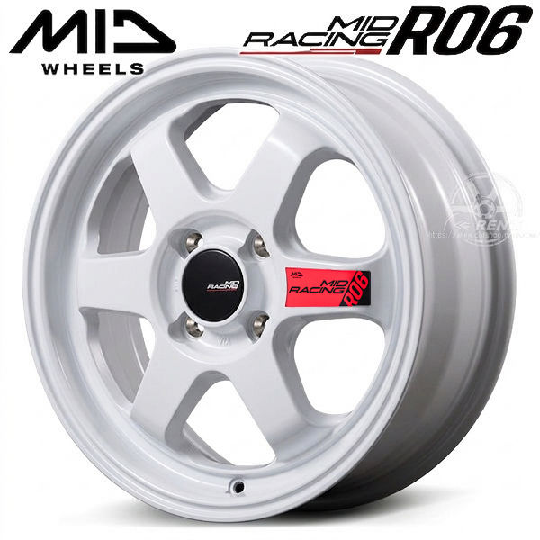 送料無料 MID RACING R06 MID レーシング R06 ホワイト 15インチ 5.0J +45 4H PCD100 軽自動車全般に N-BOX N-ONE タント コペン デリカミニ スペーシア ピクシス エブリィ などに