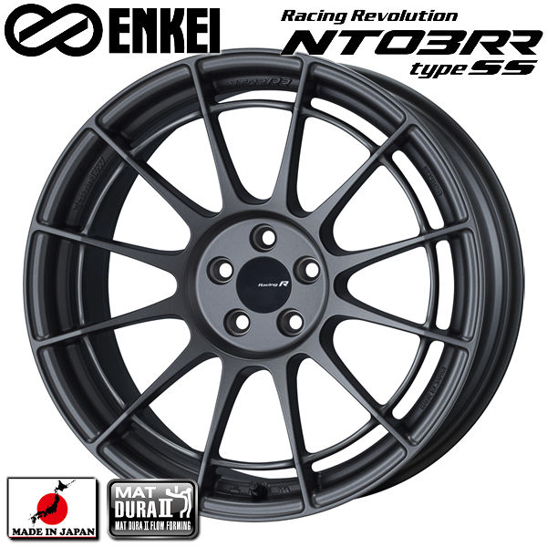 送料無料 GR86 BRZ 専用 ★チューナーサイズ 9.0J +48 ENNKEI エンケイ レーシングレボリューションNT03RR TYPESS マットダークガンメタ 国産 軽量ホイール 225/40R18 タイヤセット