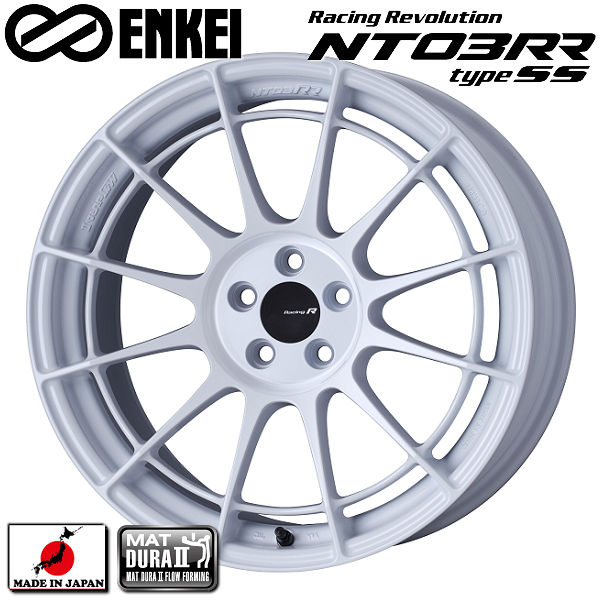 送料無料 GR86 BRZ 専用 ★チューナーサイズ 9.0J +48 ENNKEI エンケイ レーシングレボリューションNT03RR TYPESS ホワイト 国産 軽量ホイール４本セット