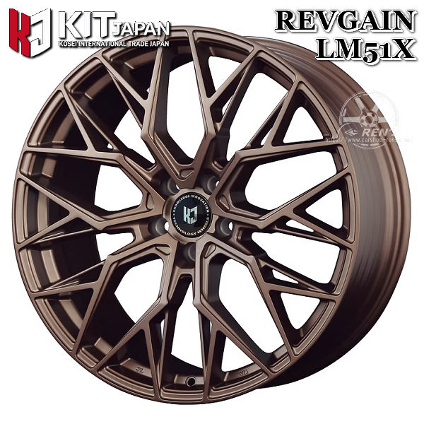 送料無料 210/220系 クラウン など KOSEI コーセイ REVGAIN レヴゲイン LM51X マットブロンズ 225/45R18 95W XL ヨコハマ ブルーアースES32 タイヤ ホイール 4本セット