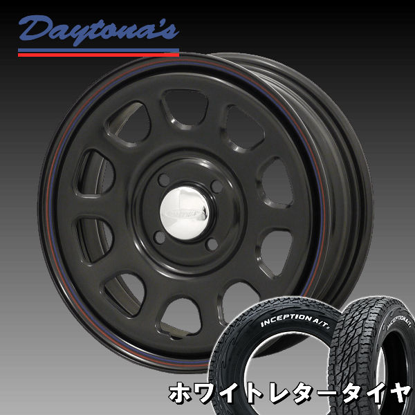 送料無料 軽トラック ハイゼット キャリー N-VAN等 デイトナ ブラックレッドブルーライン 145R12C 80/78N A/T オールテレーン ホワイトレター タイヤ 荷重対応
