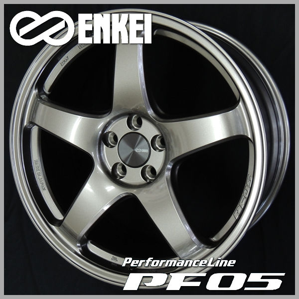 送料無料 86 BRZ カローラスポーツ レクサスCT等に ENKEI エンケイ PF05 国産ホイール １９インチ ダークシルバー 225/35R19 国産タイヤ