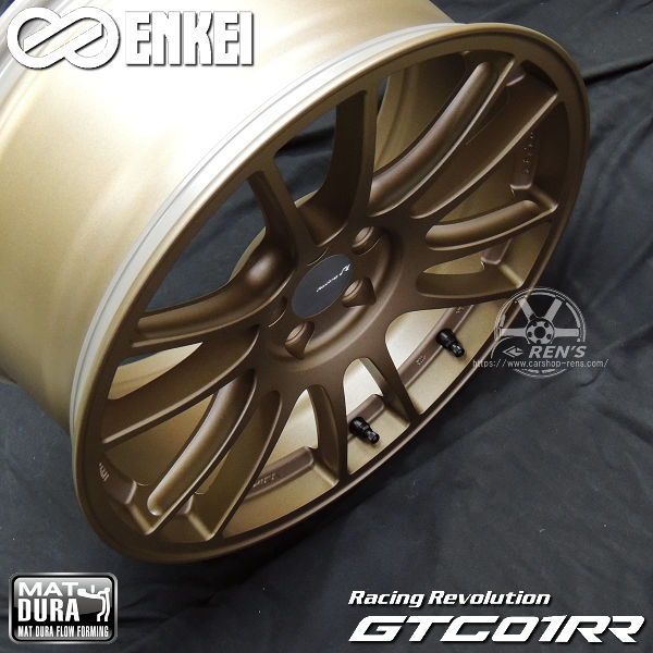 送料無料 GR86 86 BRZ カローラスポーツ 等 エンケイ Racing Revolution GTC01RR チタニウムゴールド 8.5J +42 PCD100-5 225/40R18　 ヨコハマ AVID タイヤ ホイール 4本セット