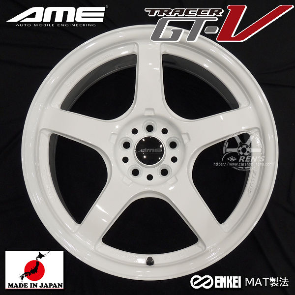 送料無料 4本セット ENKEI 製 国産 ホイール GR 86 BRZ カローラスポーツ AME トレーサー GT-V ホワイト 17inch 8.5J +45 5穴PCD100ｖ