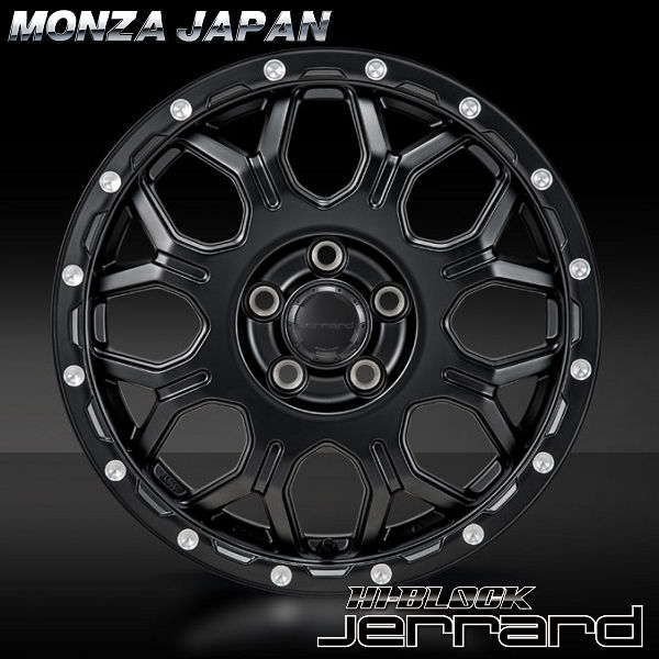 送料無料 10系 シエンタ 現行車（新型） MONZA JAPAN ハイブロック ジェラード サテンブラックミーリング マッドスター ラジアル A/T 195/65R15 オールテレーン ホワイトレタータイヤ タイヤホイール4本セット オフロード アウトドア