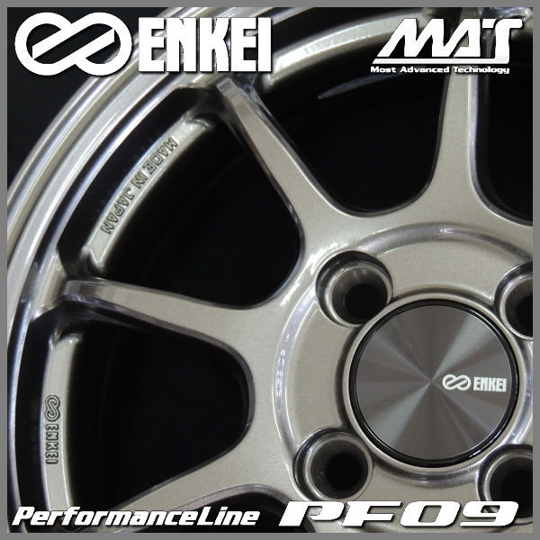 送料無料 ND系ロードスター12系ノートニスモ など エンケイ PF09 ダークシルバー 205/45R17 タイヤホイールセット