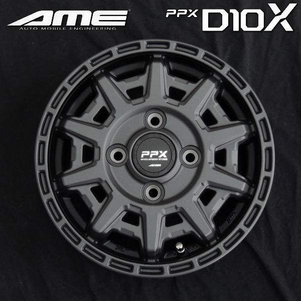送料無料 軽トラック ハイゼット キャリー N-VAN等 AME 共豊コーポレーション PPX D10X マットダークガンメタリック 145R12C 80/78N A/T オールテレーン ホワイトレター タイヤ 荷重対応 タイヤセット