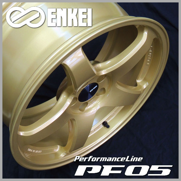 送料無料 レヴォーグ 等に ENKEI エンケイ PF05 ゴールド 7.5J +48 5穴