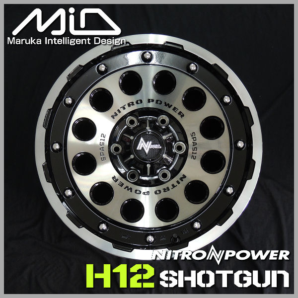 送料無料 200系ハイエース ナイトロパワー H12 SHOTGUN ブラッククリア/マシニング 15インチ 6.0J +33 6穴 PCD139.7 新品　４本セット 荷重対応