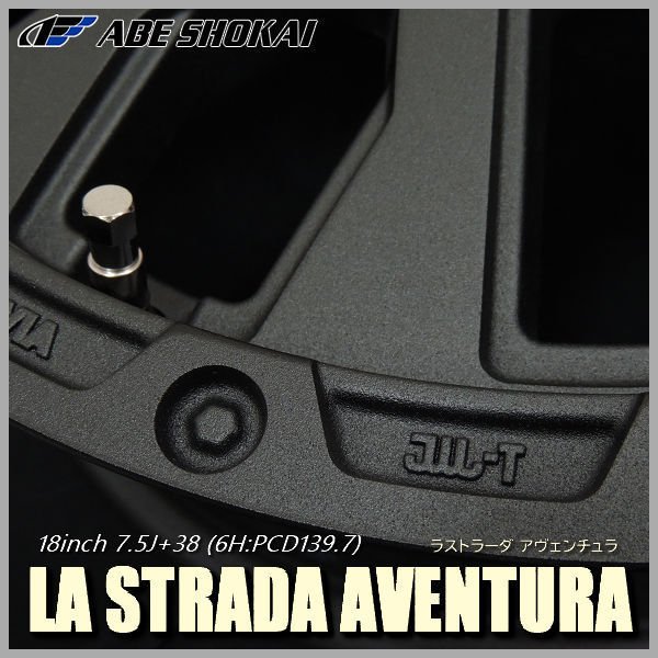 4本 送料無料 200系ハイエース 18インチ 7.5J +38 6穴 PCD139.7  ラストラーダ アヴェンチュラ リンクルブラック 結晶塗装