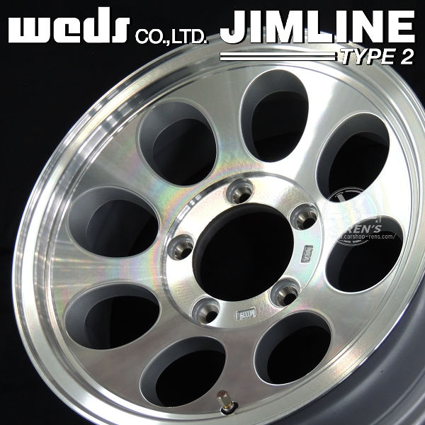 送料無料 ジムニー シエラ & ノマド WEDS ジムライン TYPE2 ポリッシュ 16inch 6.0J -5 5H PCD139.7 ダンロップ グラントレック R/T01 215/70R16 ホワイトレター 4本タイヤホイールセット