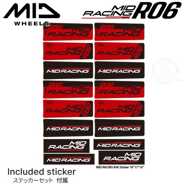 送料無料 MID RACING R06 MID レーシング R06 クリスタルブラック 18インチ 10.5J +12 5穴 PCD114.3 アルミホイール4本セット