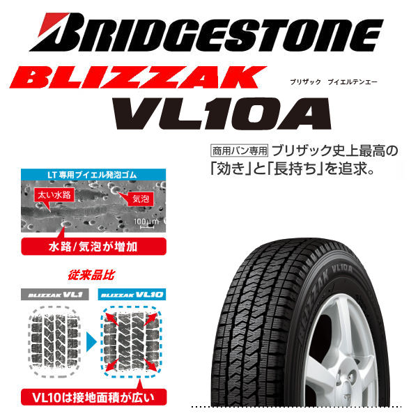 送料無料 NV200 バネット デリカD3 ブリヂストン ブリザック VL10A 165/80R14 97/95N 荷重対応 スタッドレス タイヤホイール4本セット