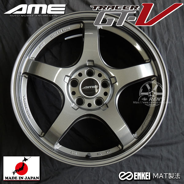 送料無料 GRヤリス ENKEI 製 国産 AME トレーサーGT-V ガンブラック