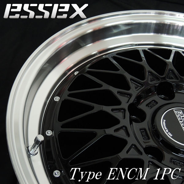 送料無料 200系ハイエース レジアスエース ESSEX エセックス ENCM 1PC ブラック 7.5J +42 225/45R18 タイヤ ホイール4本セット