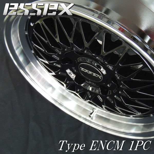 送料無料 200系ハイエース レジアスエース ESSEX エセックス ENCM 1PC ブラック 7.5J +42 225/45R18 タイヤ ホイール4本セット