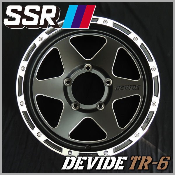 送料無料★ジムニーシエラ SSR DEVIDE TR-6 フラットブラックポリッシュ 6.0J -5 新品アルミホイール ４本