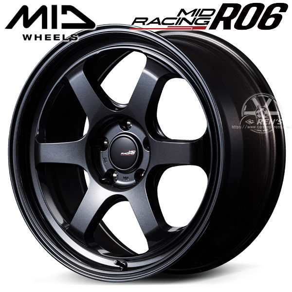送料無料 WRX GRヤリス シビック 等 MID RACING R06 MID レーシング R06 クリスタルブラック 18インチ 8.5J +45 5穴 PCD114.3 アルミホイール4本セット